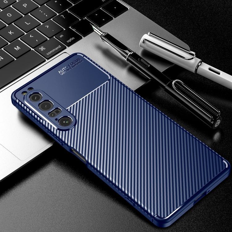 For Sony Xperia 1 IV Carbon Fiber Texture Shockproof TPU Case