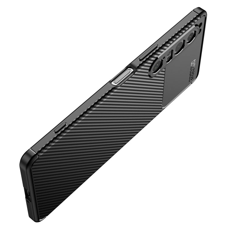 For Sony Xperia 1 IV Carbon Fiber Texture Shockproof TPU Case