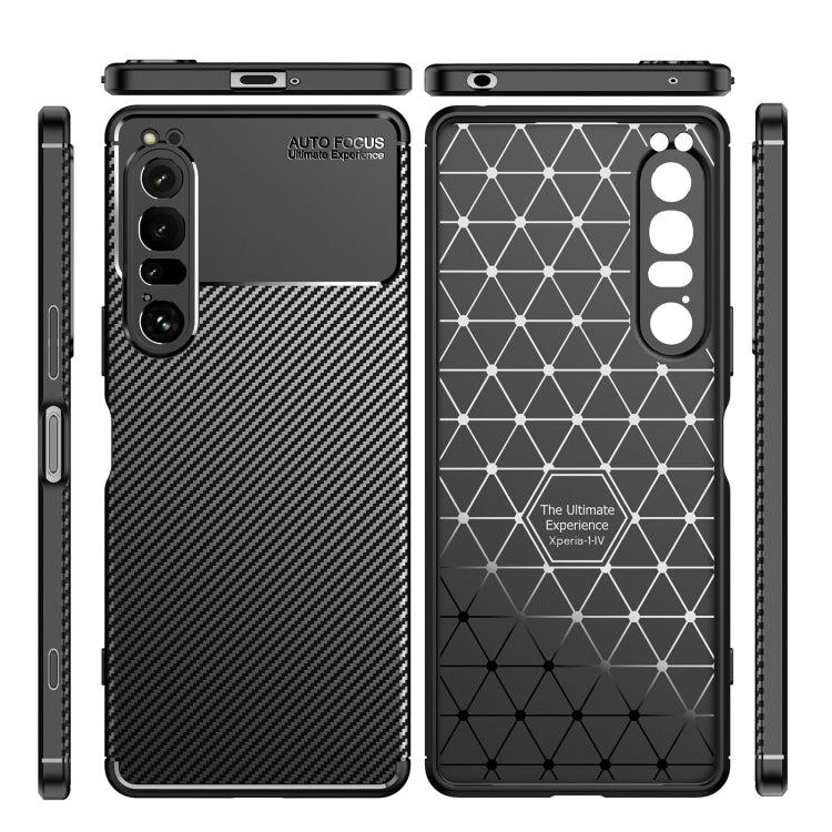 For Sony Xperia 1 IV Carbon Fiber Texture Shockproof TPU Case
