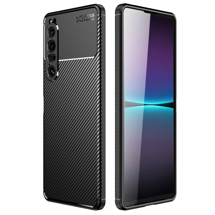 For Sony Xperia 1 IV Carbon Fiber Texture Shockproof TPU Case