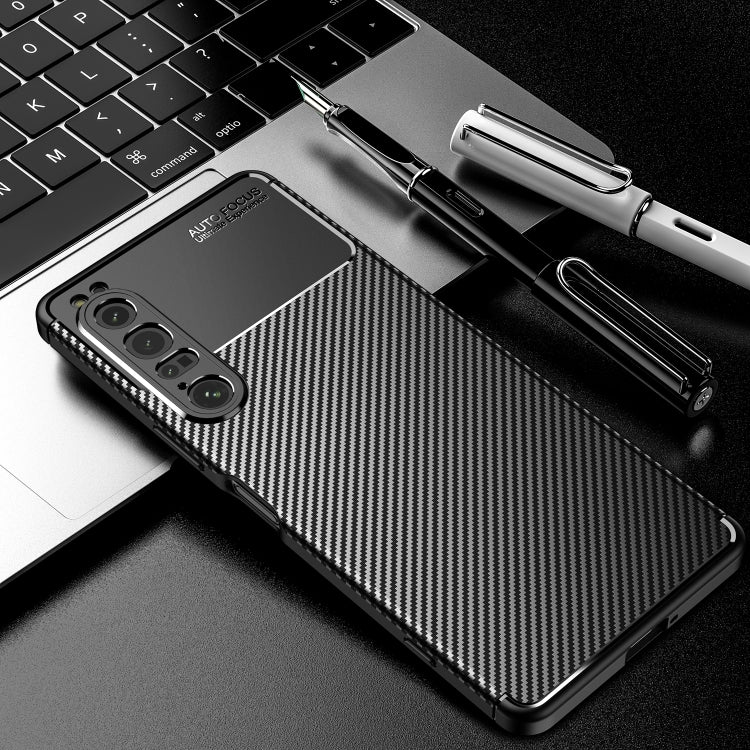 For Sony Xperia 1 IV Carbon Fiber Texture Shockproof TPU Case