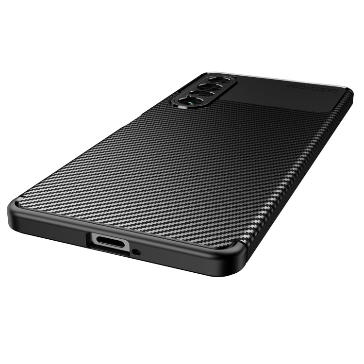 For Sony Xperia 1 IV Carbon Fiber Texture Shockproof TPU Case