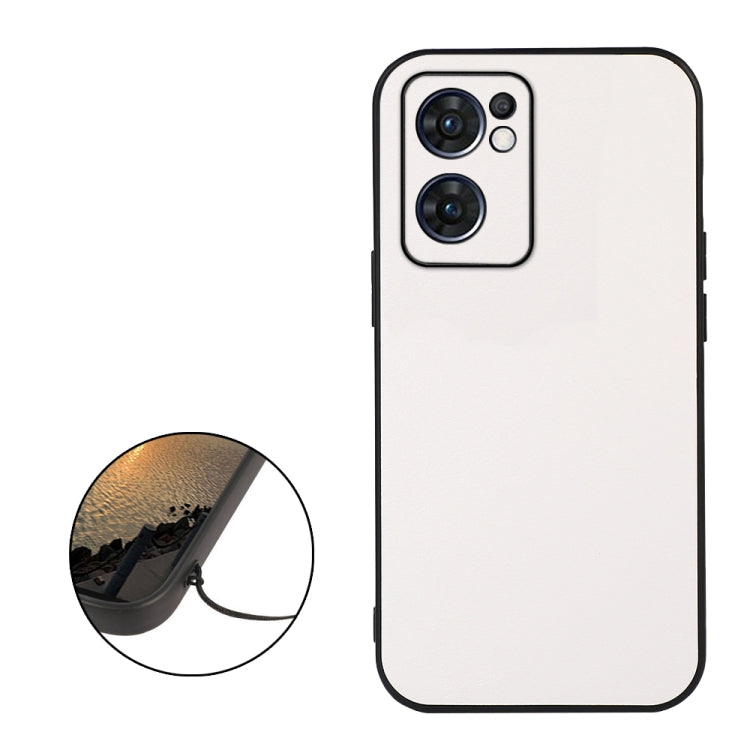 For OPPO Reno7 5G International Accurate Hole Two-color Litchi Texture PU Phone Case