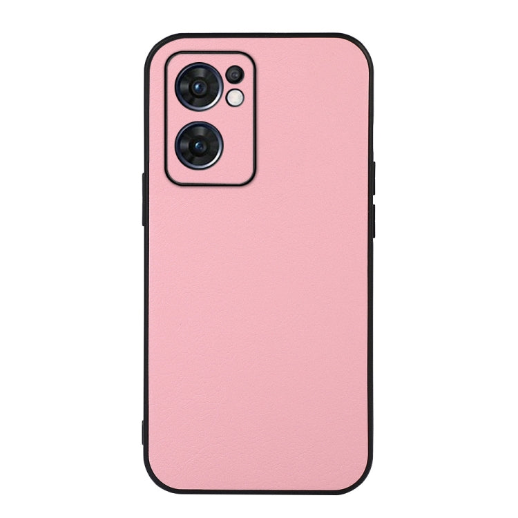 For OPPO Reno7 5G International Accurate Hole Two-color Litchi Texture PU Phone Case