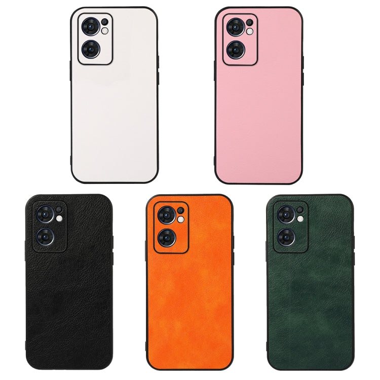 For OPPO Reno7 5G International Accurate Hole Two-color Litchi Texture PU Phone Case