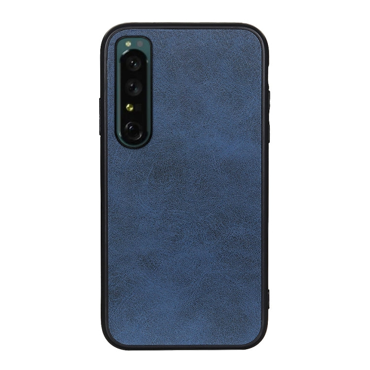 For Sony Xperia 1 IV Accurate Hole Two-color Calf Texture PU Phone Case