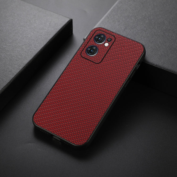 For OPPO Reno7 5G International Accurate Hole Carbon Fiber Texture Shockproof Case