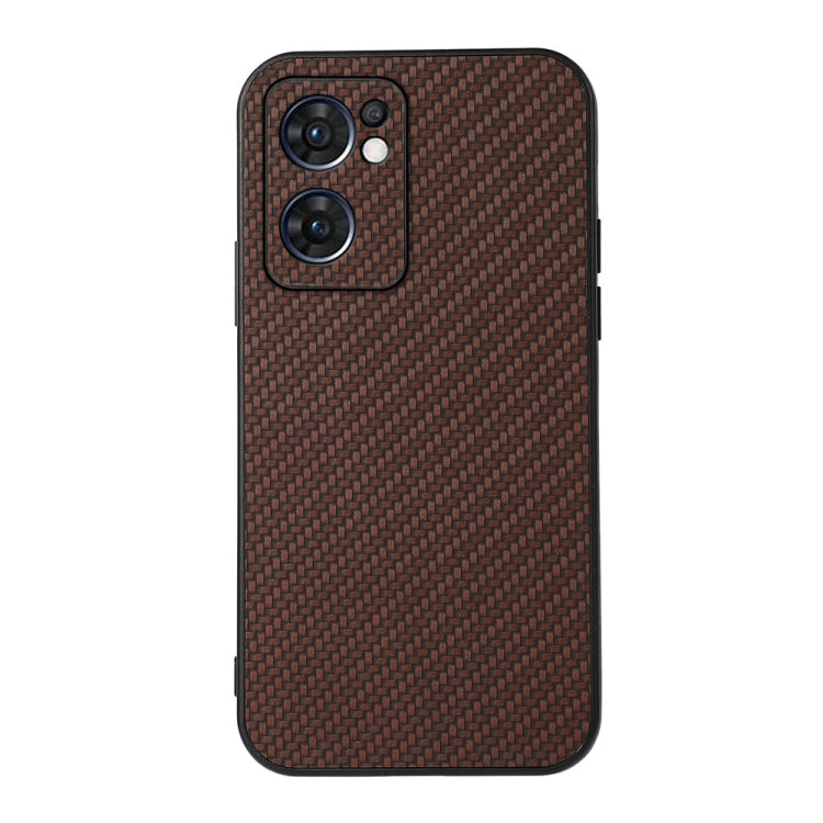 For OPPO Reno7 5G International Accurate Hole Carbon Fiber Texture Shockproof Case