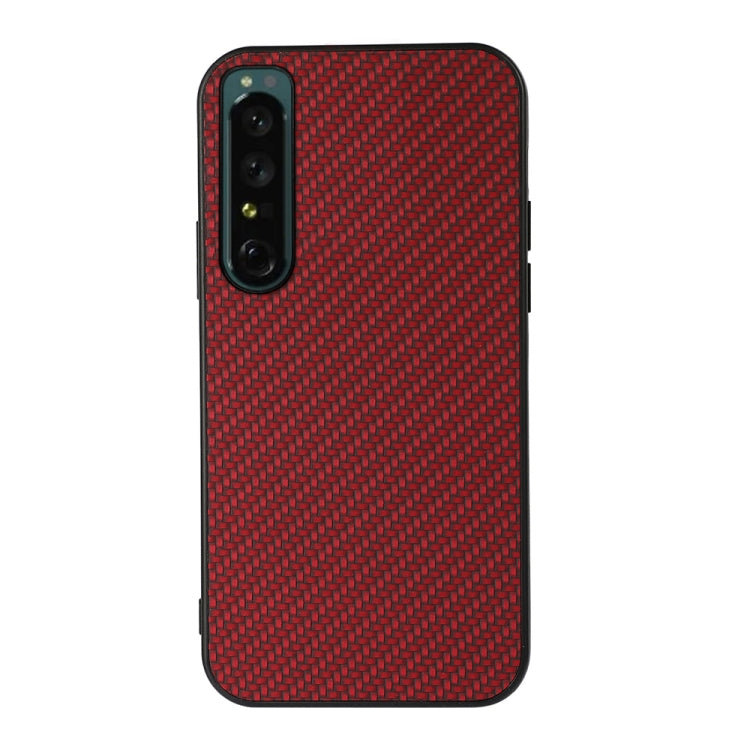 For Sony Xperia 1 IV Accurate Hole Carbon Fiber Texture Shockproof Case