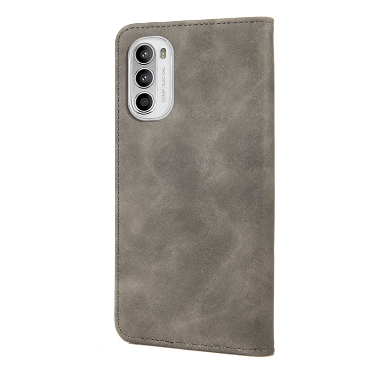 For Motorola Moto G52 Skin Feel Splicing Leather Phone Case