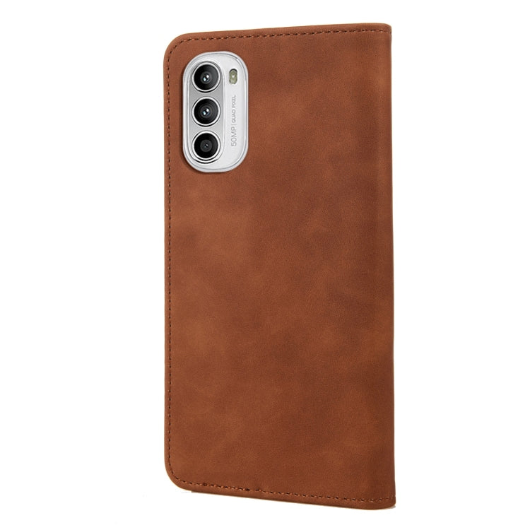 For Motorola Moto G52 Skin Feel Splicing Leather Phone Case