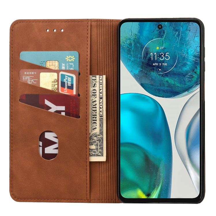 For Motorola Moto G52 Skin Feel Splicing Leather Phone Case