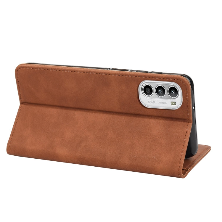 For Motorola Moto G52 Skin Feel Splicing Leather Phone Case
