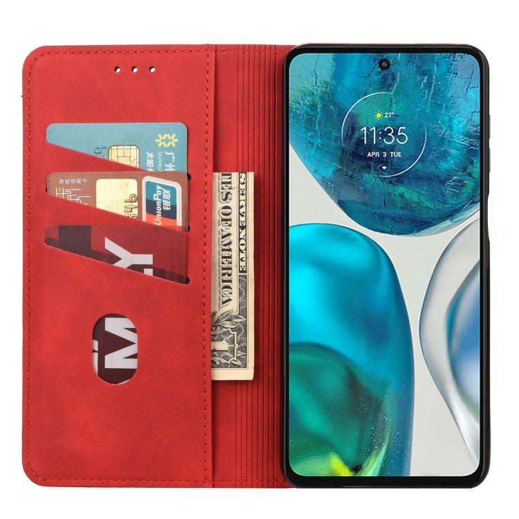 For Motorola Moto G52 Skin Feel Splicing Leather Phone Case