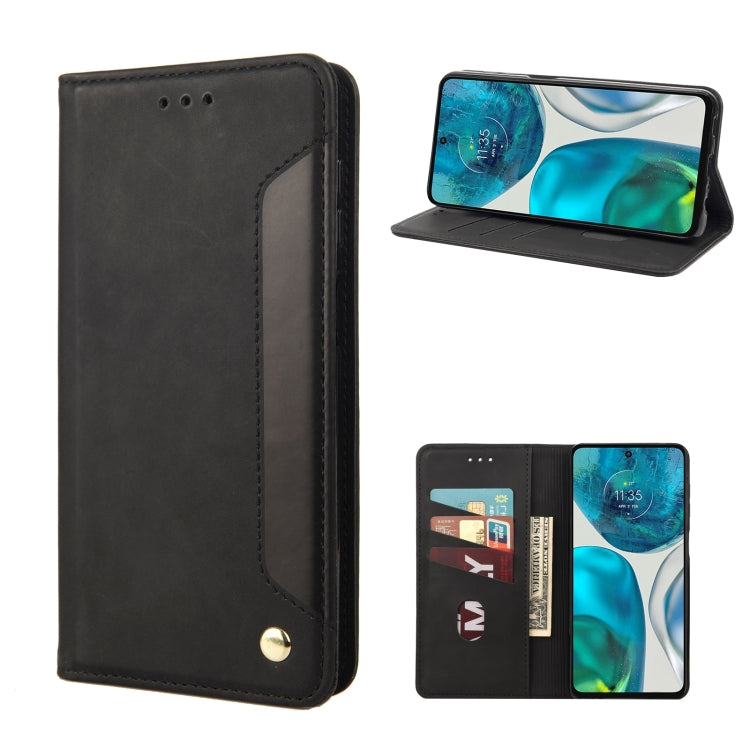 For Motorola Moto G52 Skin Feel Splicing Leather Phone Case