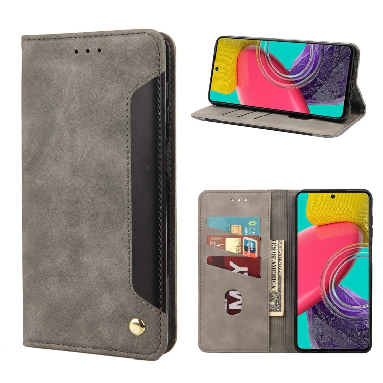 For Samsung Galaxy M53 5G Skin Feel Splicing Leather Phone Case