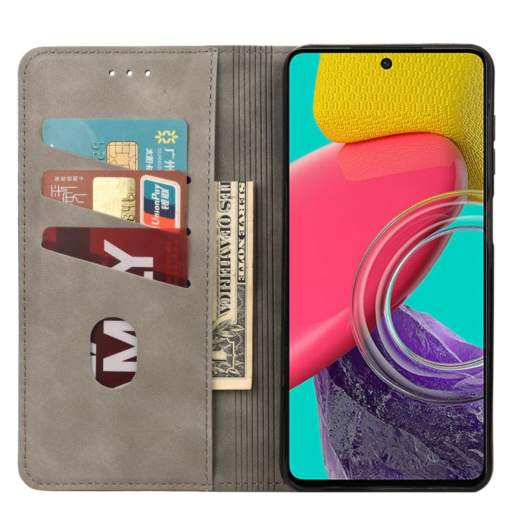 For Samsung Galaxy M53 5G Skin Feel Splicing Leather Phone Case
