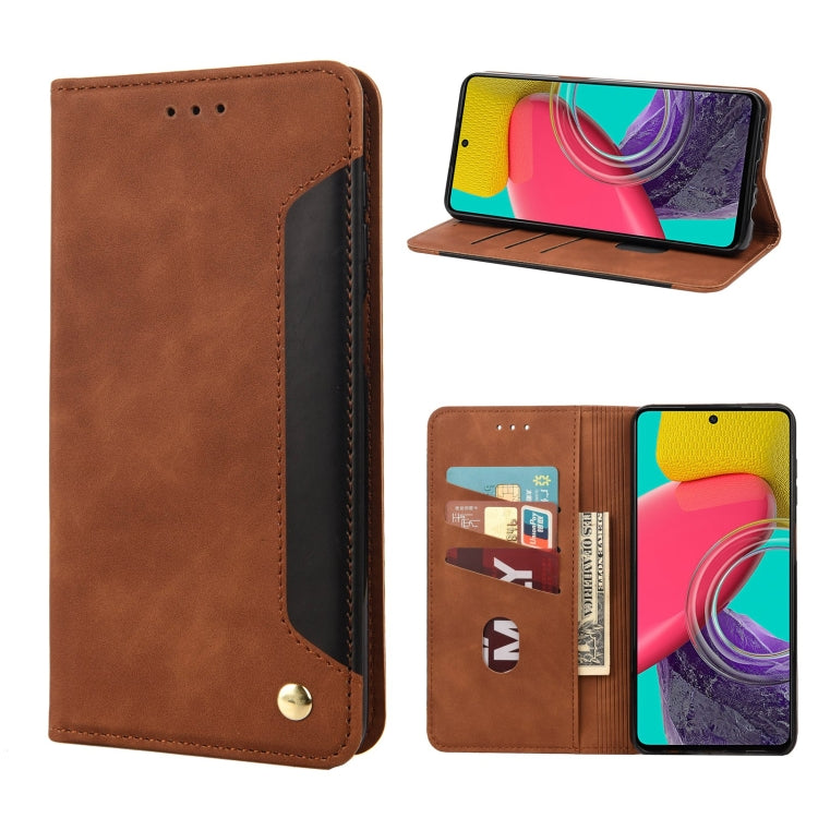For Samsung Galaxy M53 5G Skin Feel Splicing Leather Phone Case