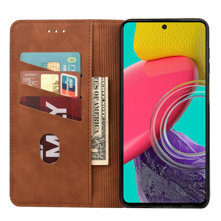 For Samsung Galaxy M53 5G Skin Feel Splicing Leather Phone Case