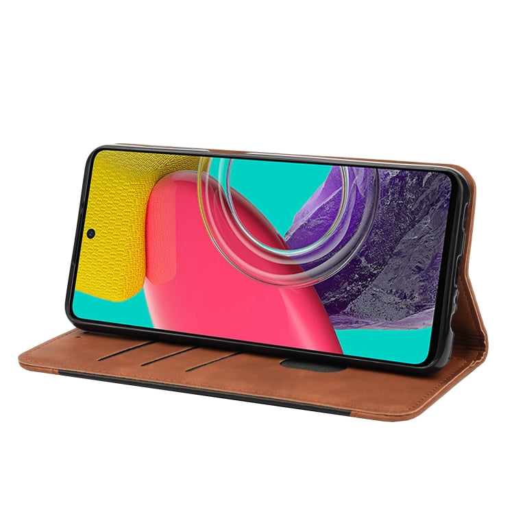 For Samsung Galaxy M53 5G Skin Feel Splicing Leather Phone Case