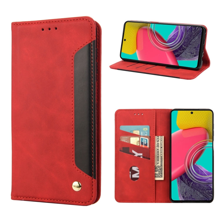 For Samsung Galaxy M53 5G Skin Feel Splicing Leather Phone Case