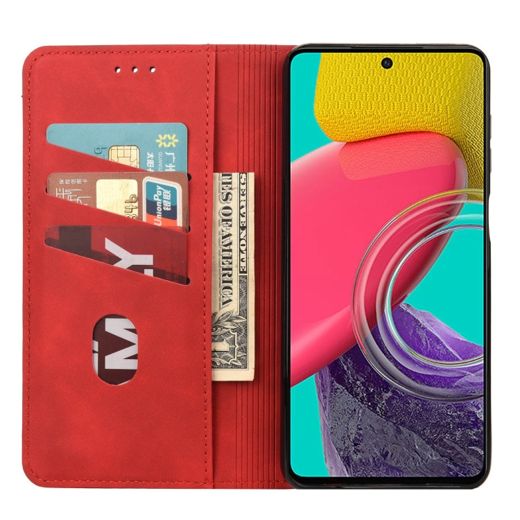 For Samsung Galaxy M53 5G Skin Feel Splicing Leather Phone Case