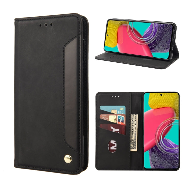 For Samsung Galaxy M53 5G Skin Feel Splicing Leather Phone Case