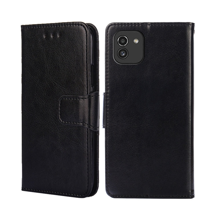 For Samsung Galaxy A03 166mm Crystal Texture Leather Phone Case
