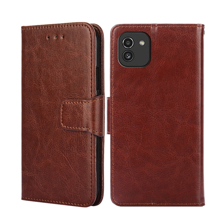 For Samsung Galaxy A03 166mm Crystal Texture Leather Phone Case