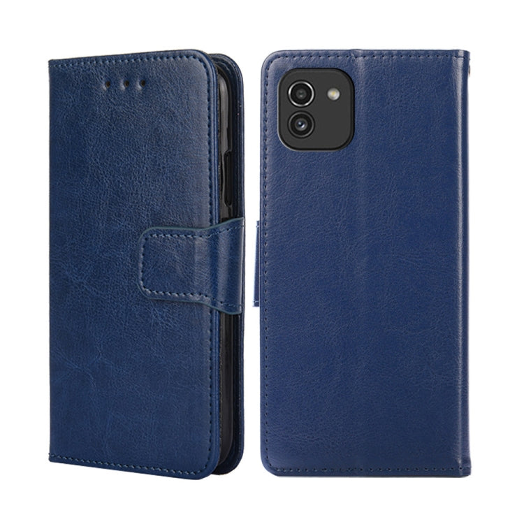For Samsung Galaxy A03 166mm Crystal Texture Leather Phone Case