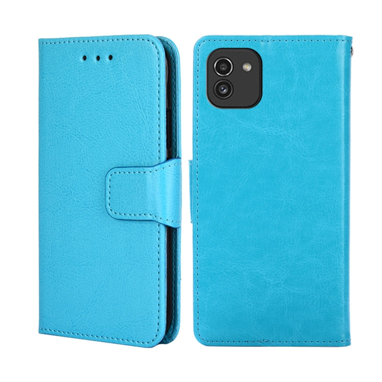 For Samsung Galaxy A03 166mm Crystal Texture Leather Phone Case