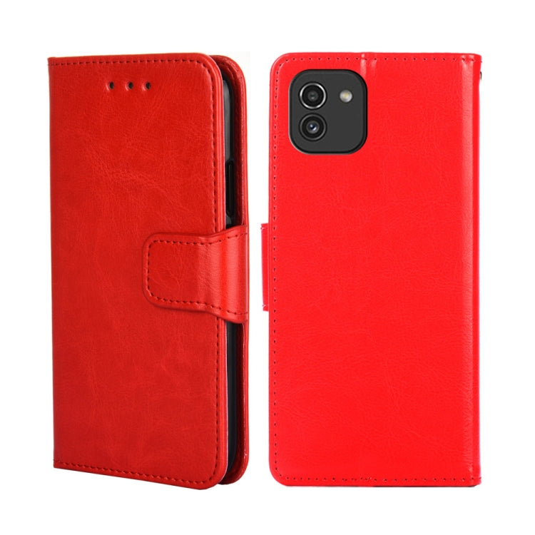 For Samsung Galaxy A03 166mm Crystal Texture Leather Phone Case