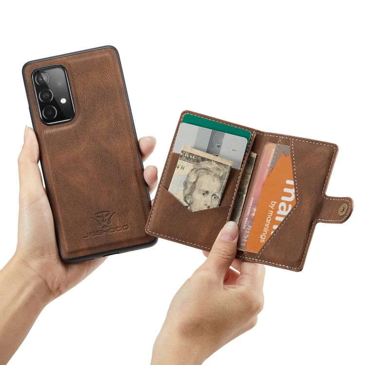 For Samsung Galaxy A32 4G JEEHOOD Retro Magnetic Detachable Leather Phone Case