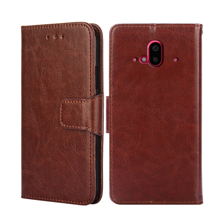 For Fujitsu Arrows F-52B Crystal Texture Leather Phone Case