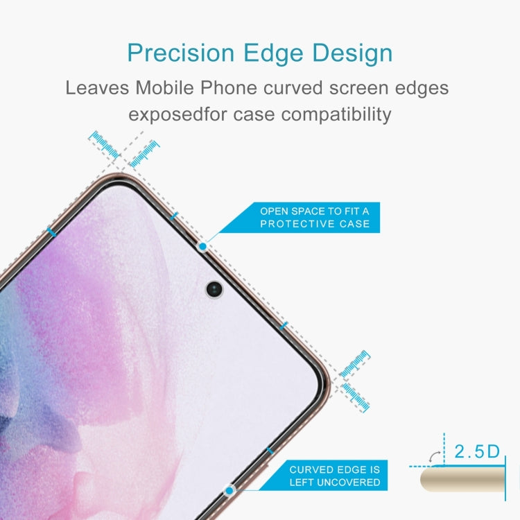 50 PCS 0.18mm 9H 2.5D Tempered Glass Fingerprint Unlock Film For Samsung Galaxy S21+ 5G