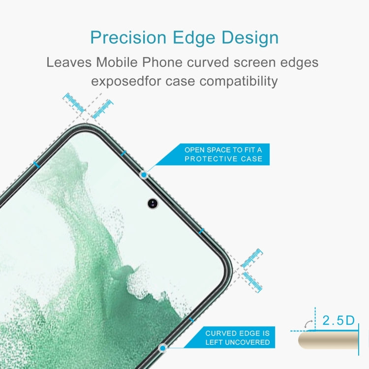 50 PCS 0.18mm 9H 2.5D Tempered Glass Fingerprint Unlock Film For Samsung Galaxy S22+ 5G