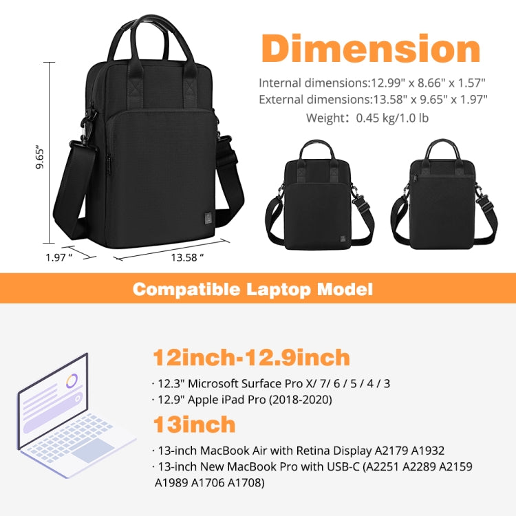 WIWU Alpha Laptop Vertical Double Layer Bag
