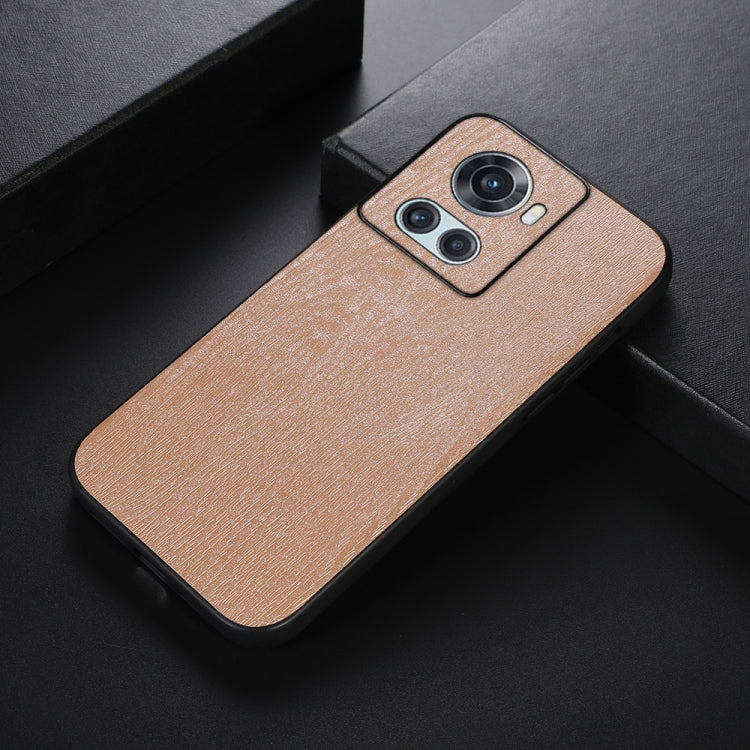 For OnePlus 10R / Ace Wood Texture PU Phone Case