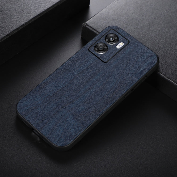 For OPPO A57 5G 2022 Wood Texture PU Phone Case