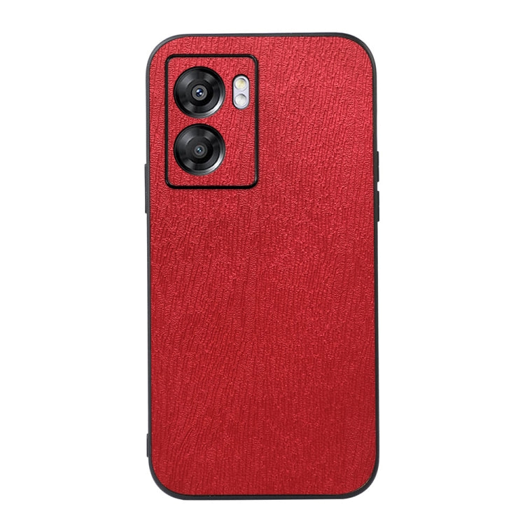 For OPPO A57 5G 2022 Wood Texture PU Phone Case