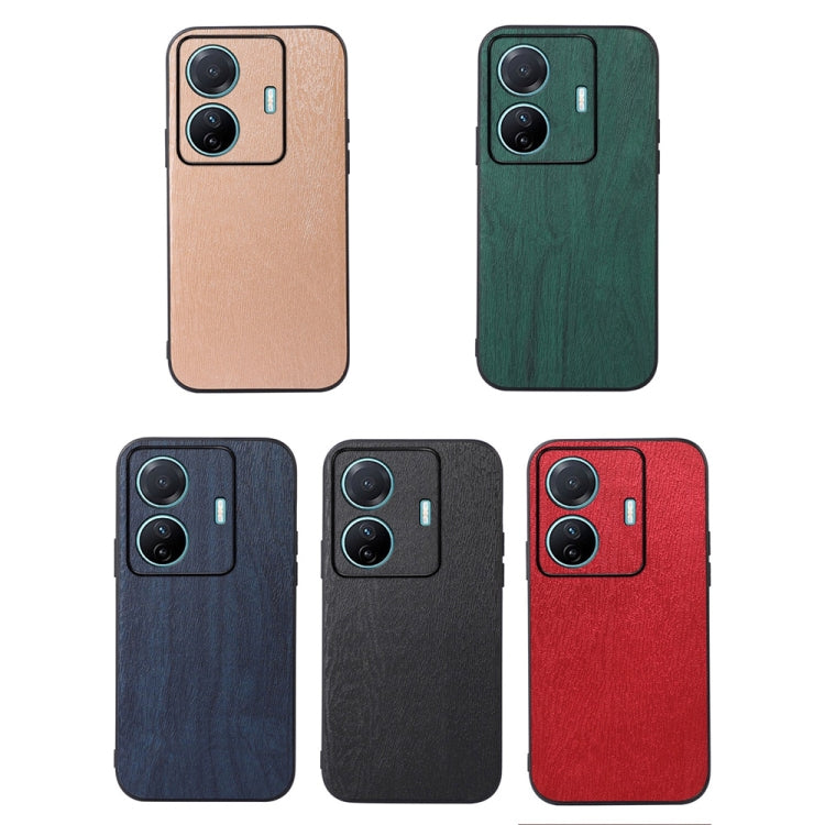 For vivo S15e Wood Texture PU Phone Case