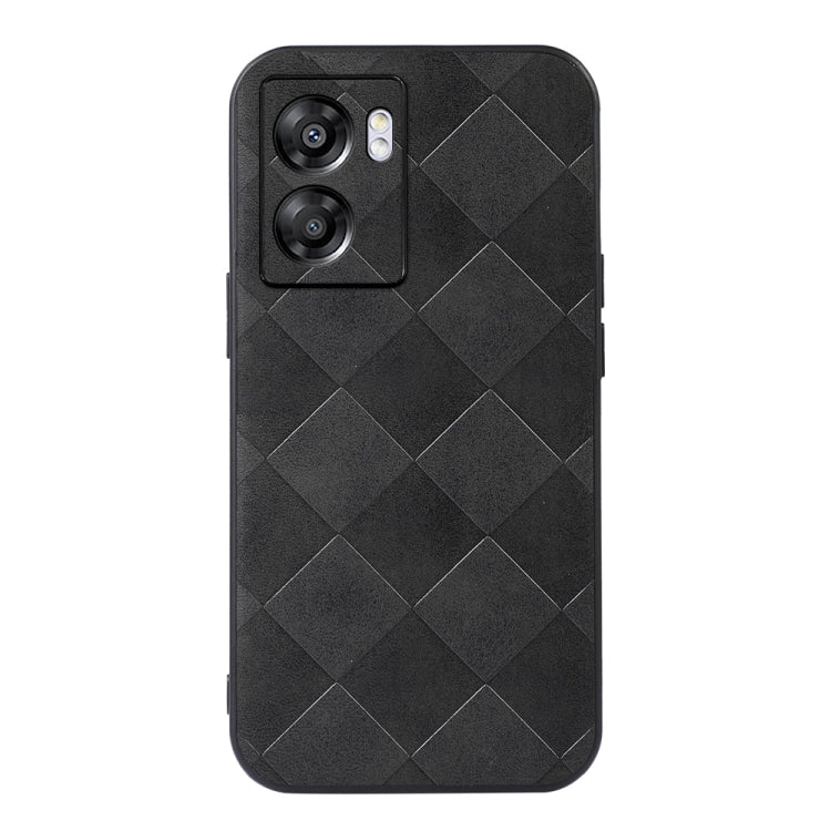 For OPPO A57 5G 2022 Weave Plaid PU Phone Case