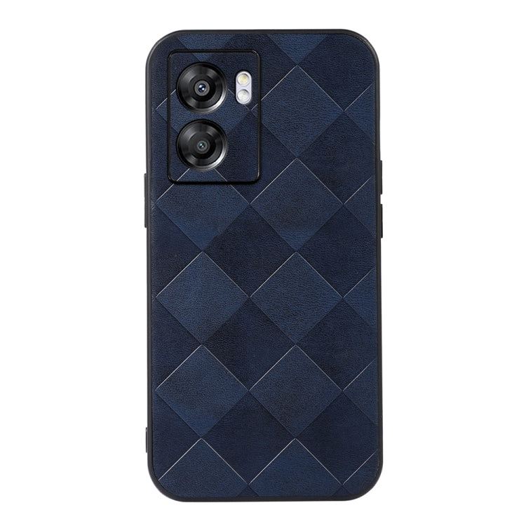 For OPPO A57 5G 2022 Weave Plaid PU Phone Case