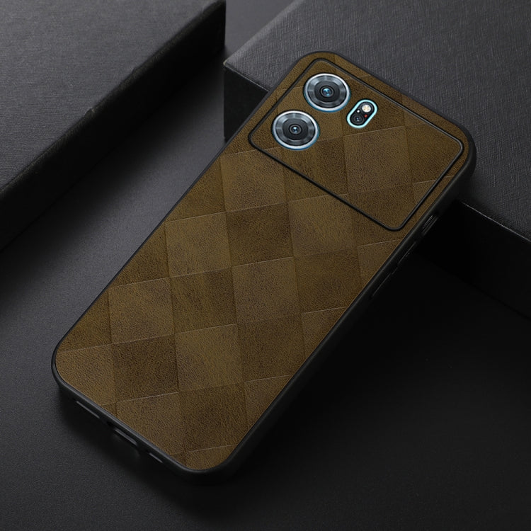 For OPPO K10 5G Weave Plaid PU Phone Case