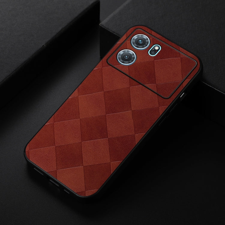 For OPPO K10 5G Weave Plaid PU Phone Case
