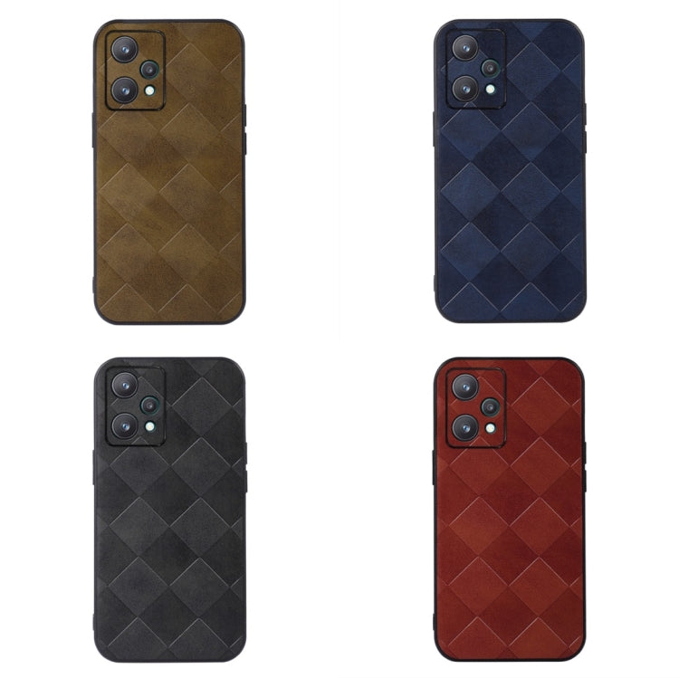 For OPPO Realme 9 Pro / Realme V25 Weave Plaid PU Phone Case