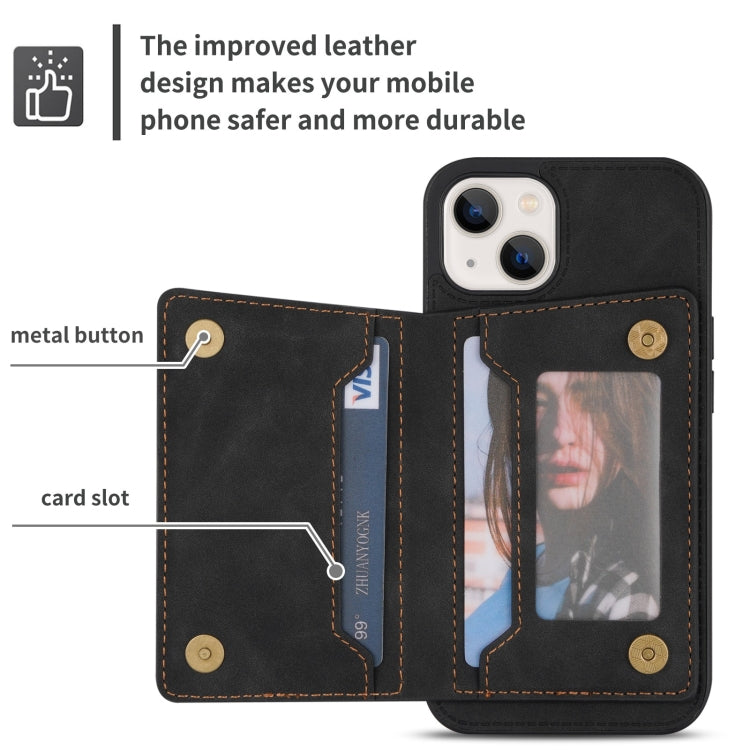 For iPhone 13 Zipper Card Holder Phone Case