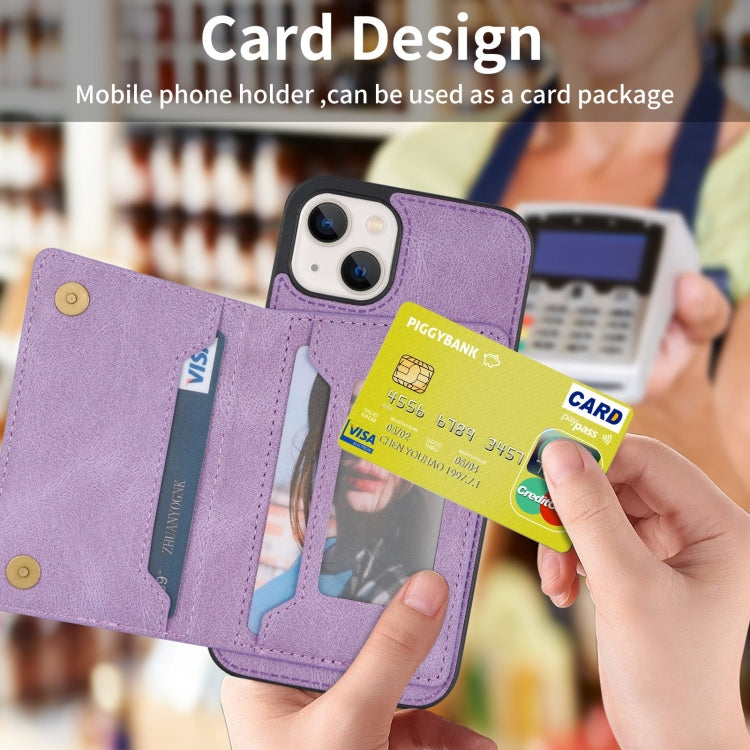 For iPhone 13 Zipper Card Holder Phone Case