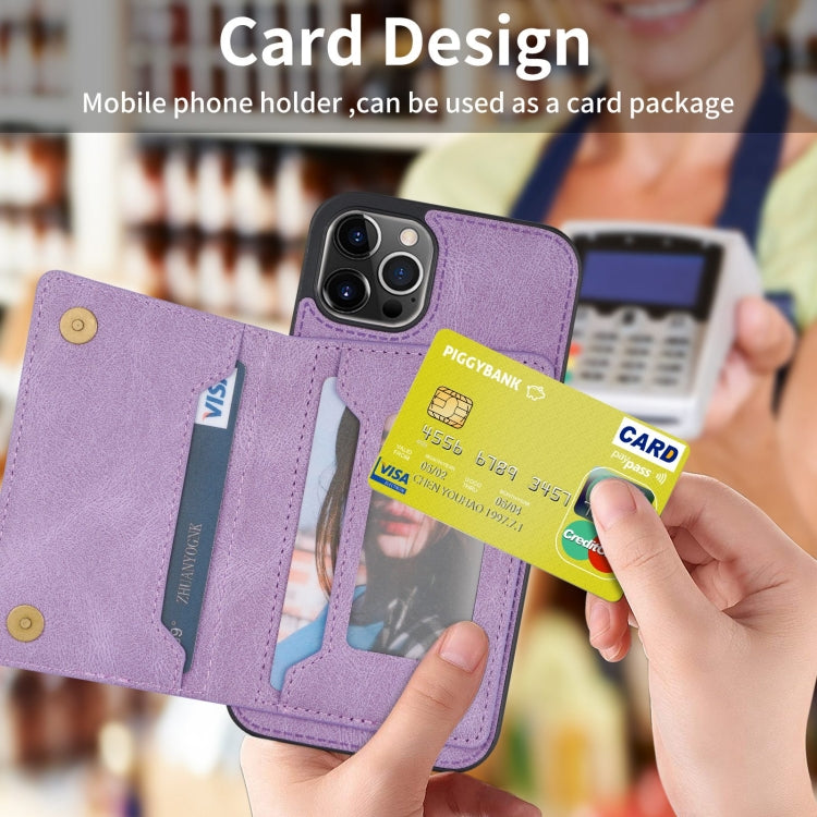 For iPhone 13 Pro Zipper Card Holder Phone Case