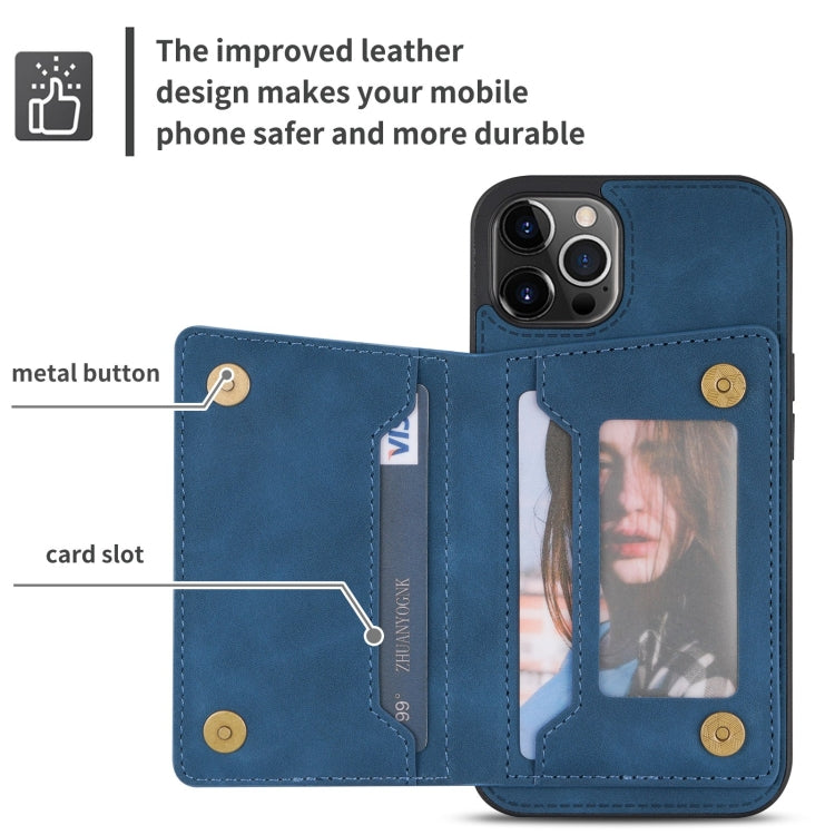 For iPhone 13 Pro Max Zipper Card Holder Phone Case
